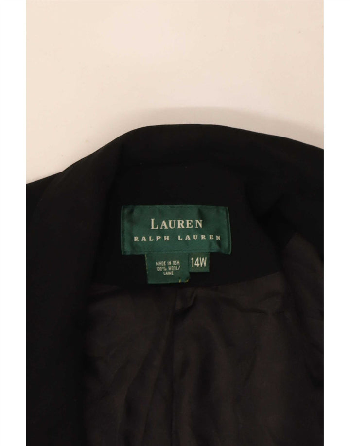 Ralph Lauren Chaqueta Blazer de 2 Botones para Mujer US 14 XL Lana Negra