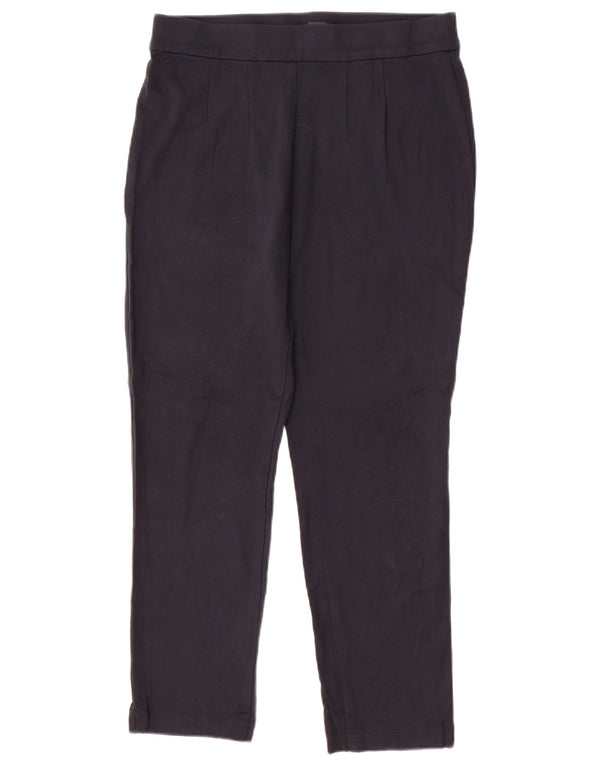 Marks & Spencer Pantalones informales ajustados para mujer UK 44 Large Viscosa azul marino