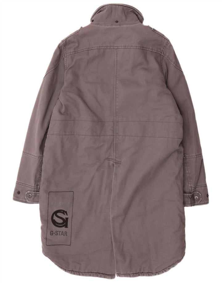 G-STAR Mens 3301 Graphic Parka Jacket UK 38 Algodón Gris Medio