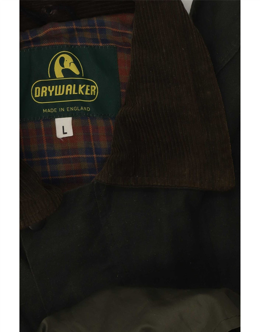 Vintage hombres encerado chaqueta de algodón Reino Unido 40 verde grande