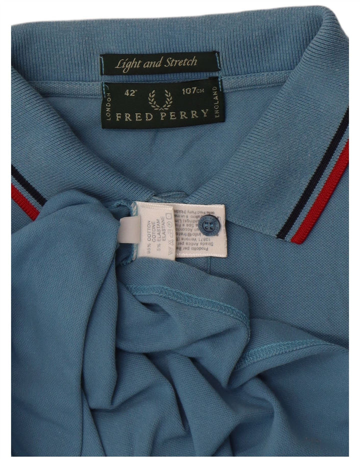 Fred Perry Hombre Polo Ligero Y Elástico De Algodón Azul Medio