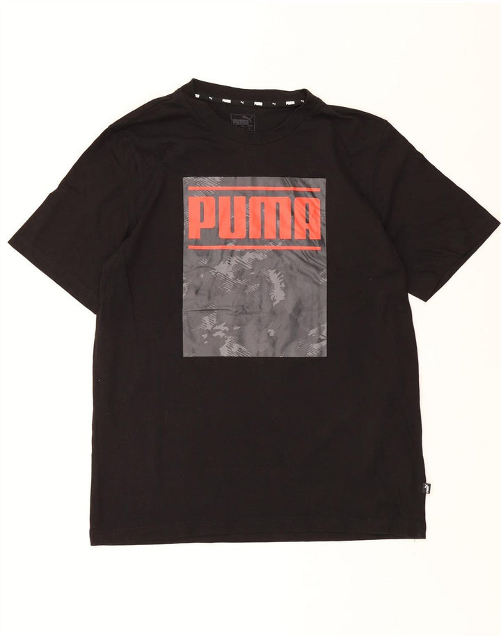PUMA Mens Graphic T-Shirt Top Medium Black Cotton