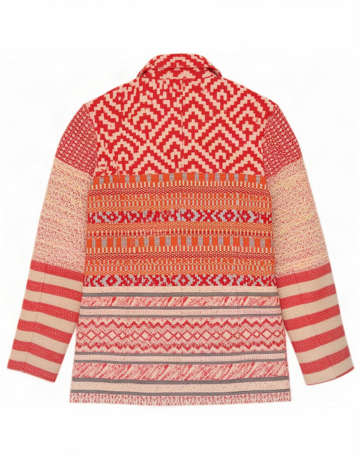 Chaquetón Desigual para mujer EU 40 Rojo Medio Algodón Fair Isle