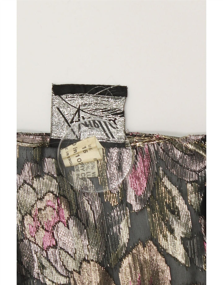 ARELLA Cárdigan corto para mujer UK 46 Grande Multicolor Floral