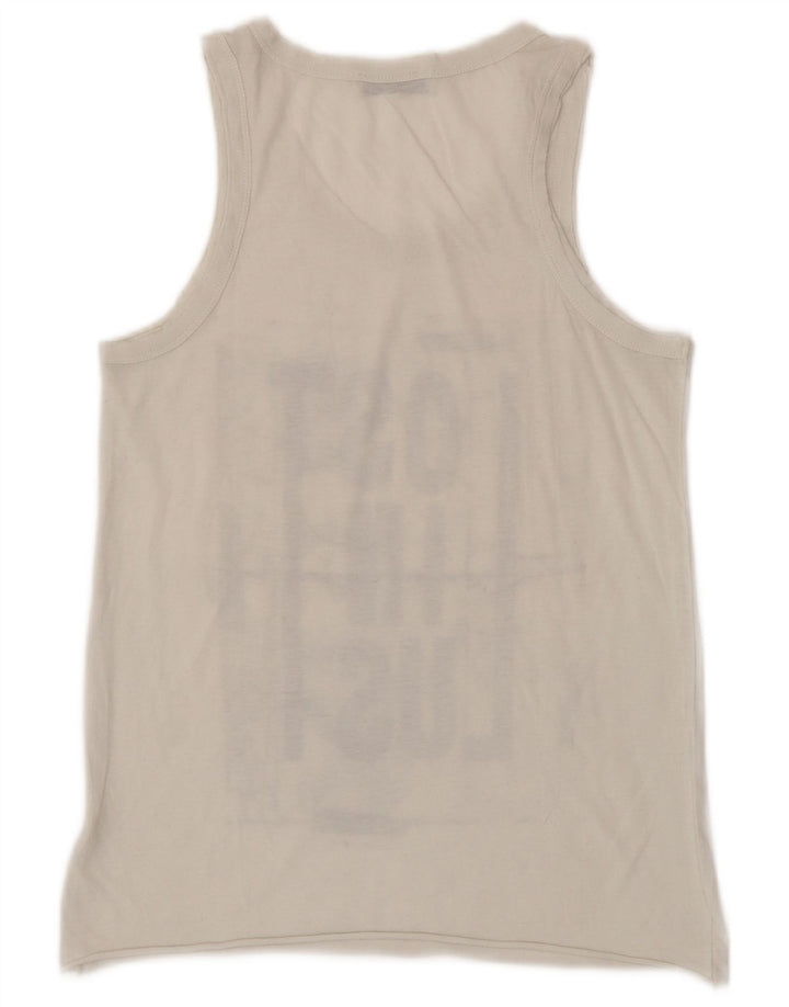 DIESEL Top sin mangas gráfico para mujer UK 10 Small White