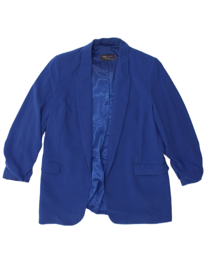 Marks & Spencer Chaqueta Blazer de Ajuste Relajado para Mujer UK 42 Azul Medio