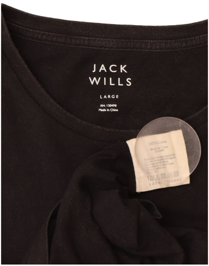Jack Wills Camiseta para mujer Top UK 46 Grande Algodón negro