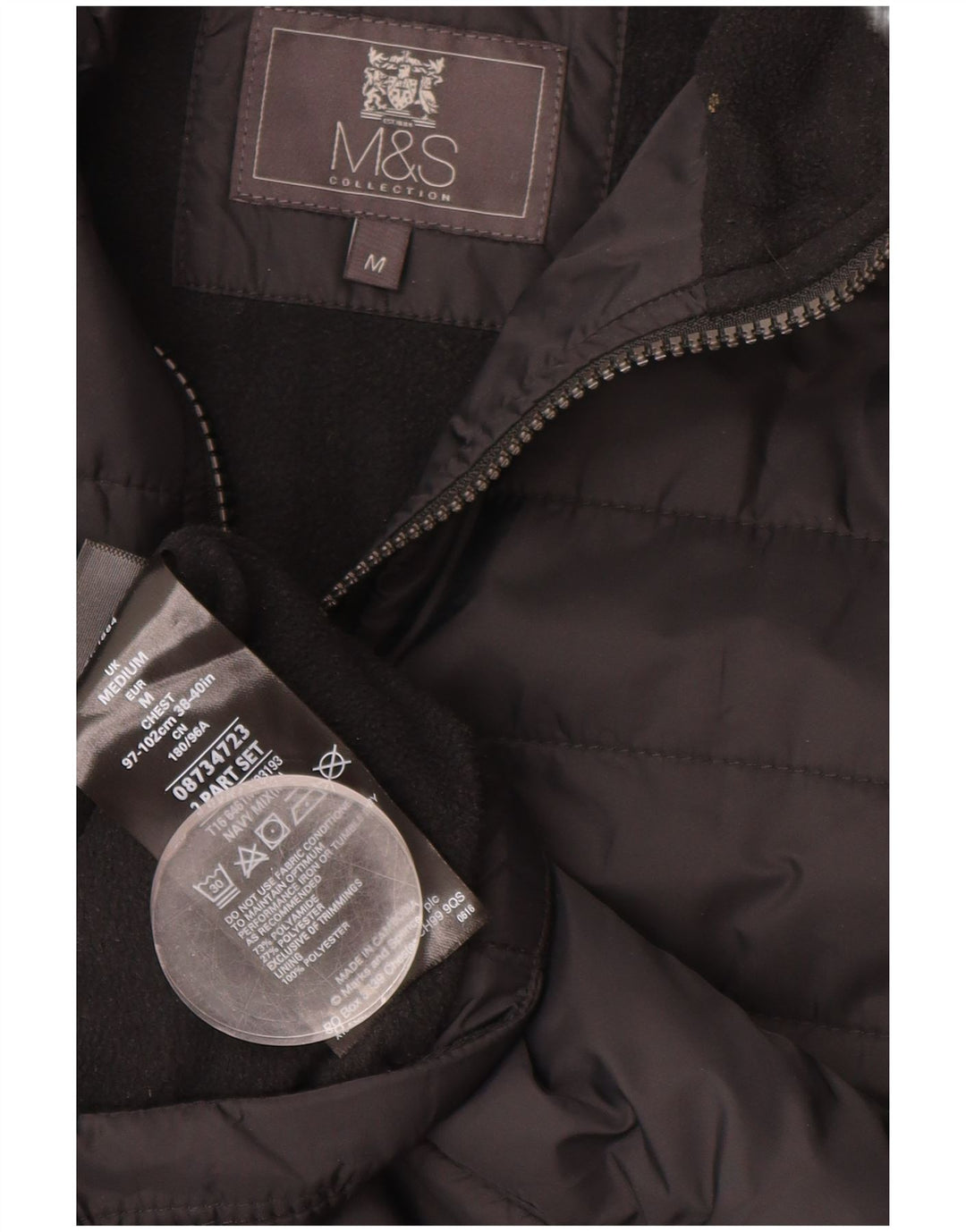 MARKS & SPENCER Chaqueta acolchada para hombre UK 38 Mediana Poliamida negra