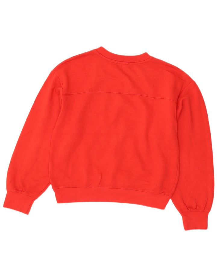 Zara Mujer Crop Sudadera Jumper UK 44 Mediano Rojo Poliéster