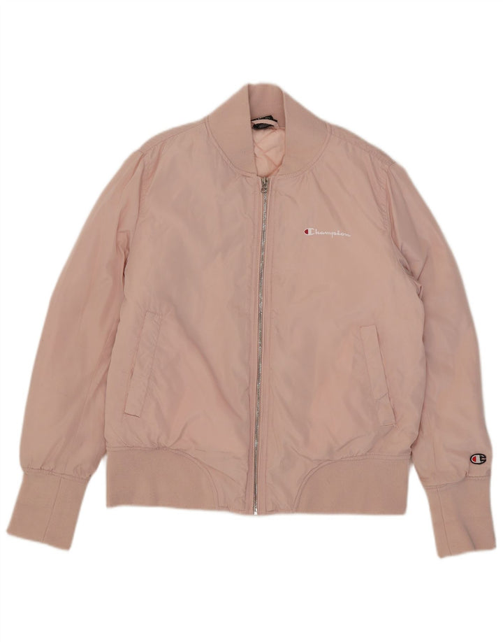 Champion Chaqueta Bomber Estampada Para Mujer IT 46 Poliéster Rosa Grande