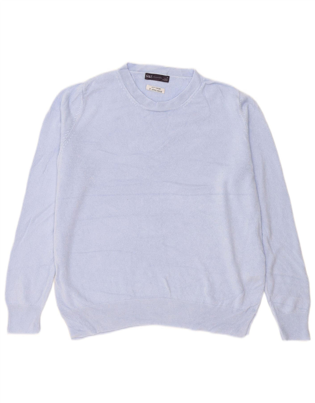 Marks & Spencer Jersey extragrande con cuello redondo para mujer, talla 40, color azul