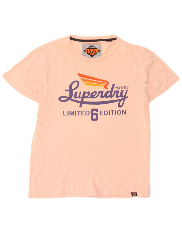 Superdry Camiseta gráfica para hombre Top 3XL Algodón rosa