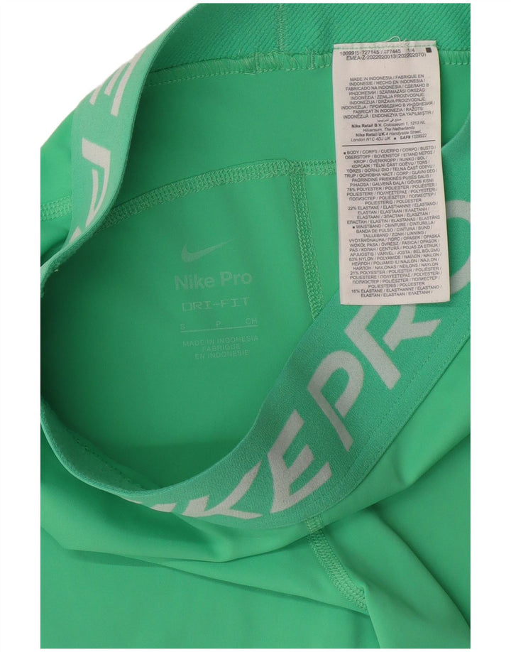 NIKE Pantalones cortos deportivos Dri Fit Graphic para mujer UK 8 Small Verde Poliéster