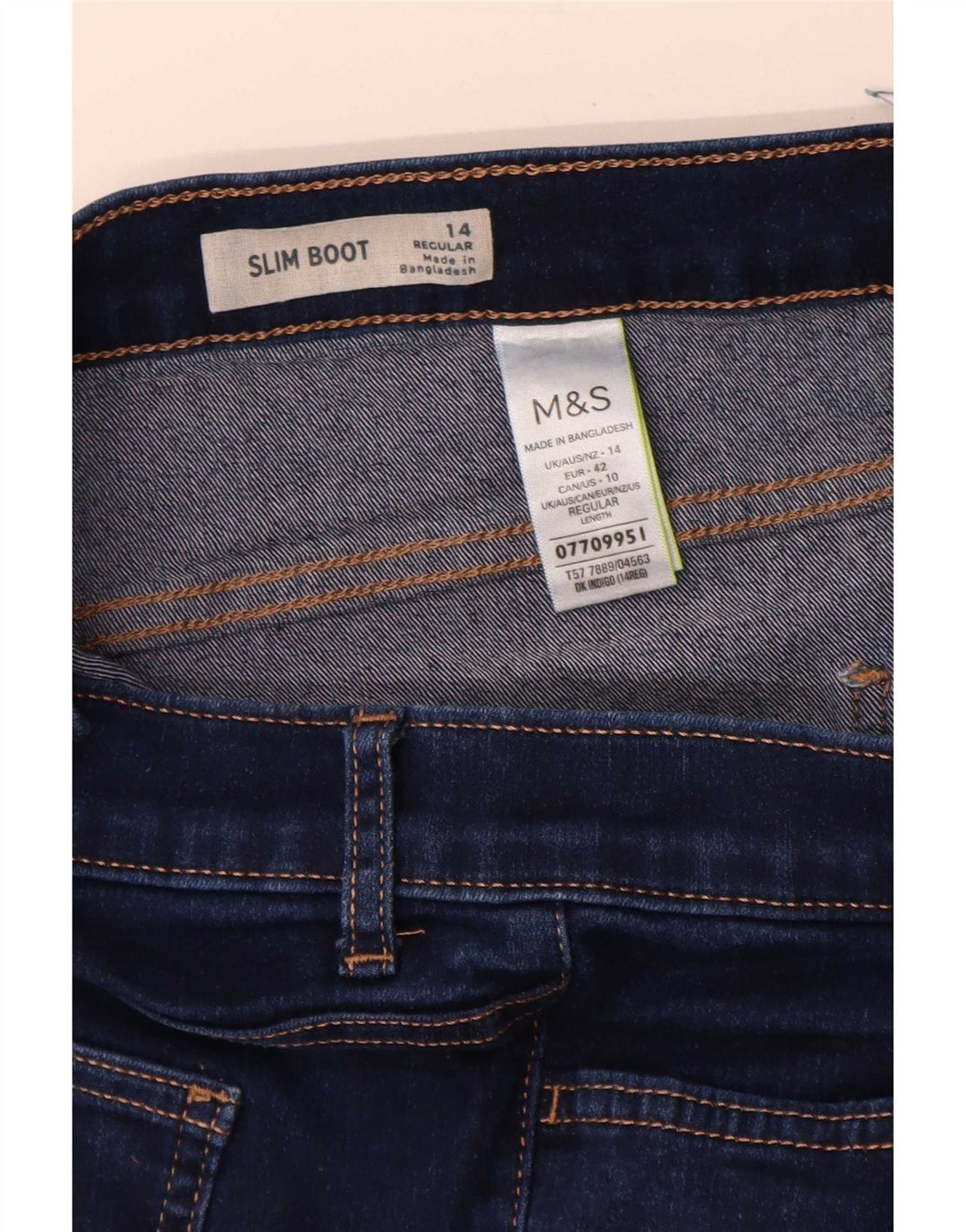 Marks & Spencer Jeans ajustados con corte de bota para mujer UK 40 Large W32 L29 Azul marino