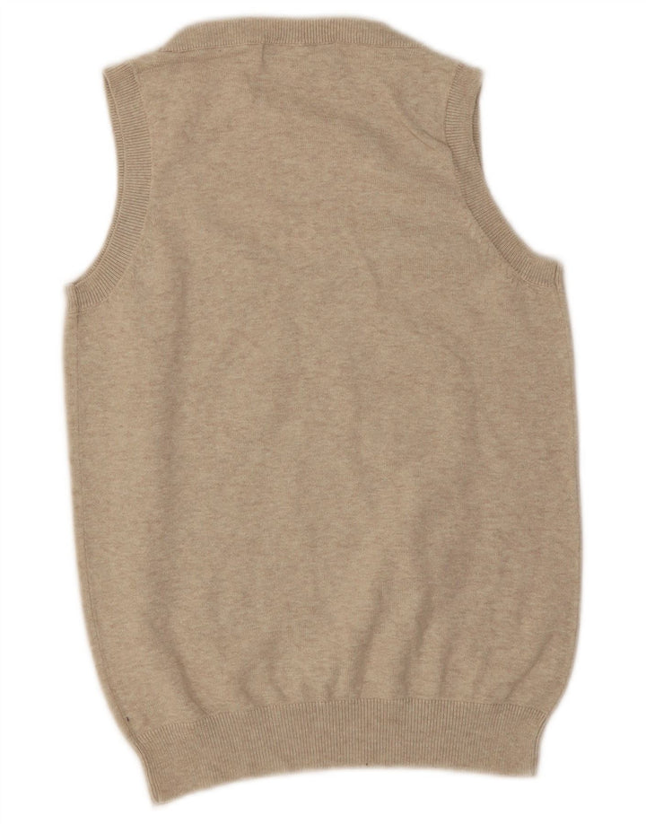 Zara Mujer Chaleco Sin Mangas UK 40 Medio Beige Moteado