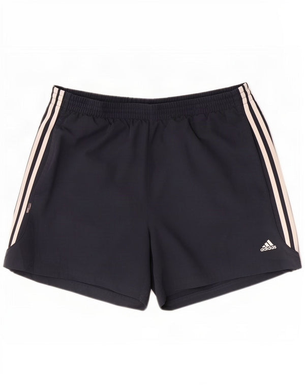 Adidas - Pantalones cortos deportivos para hombre, talla grande, poliéster, color azul marino