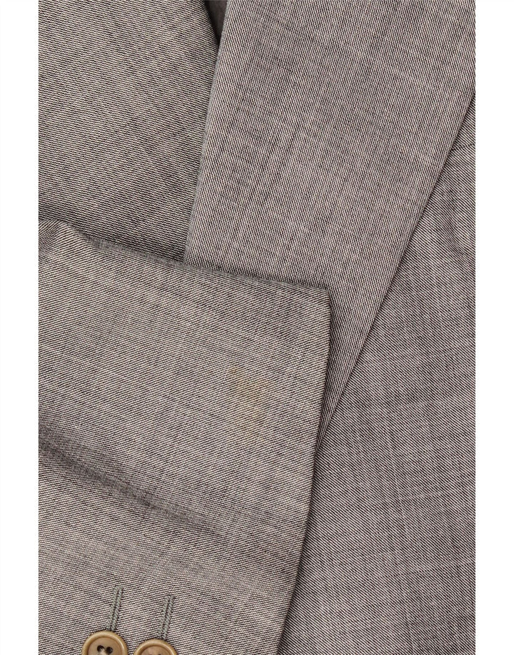 TRUSSARDI Chaqueta tipo blazer con doble botonadura para hombre IT 52 XL Lana virgen gris