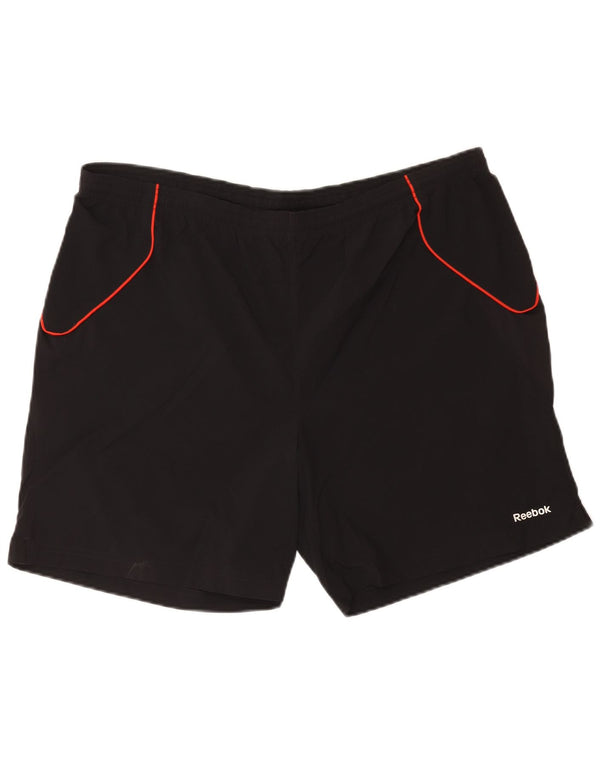 Reebok Pantalones cortos deportivos para hombre XL Poliéster negro