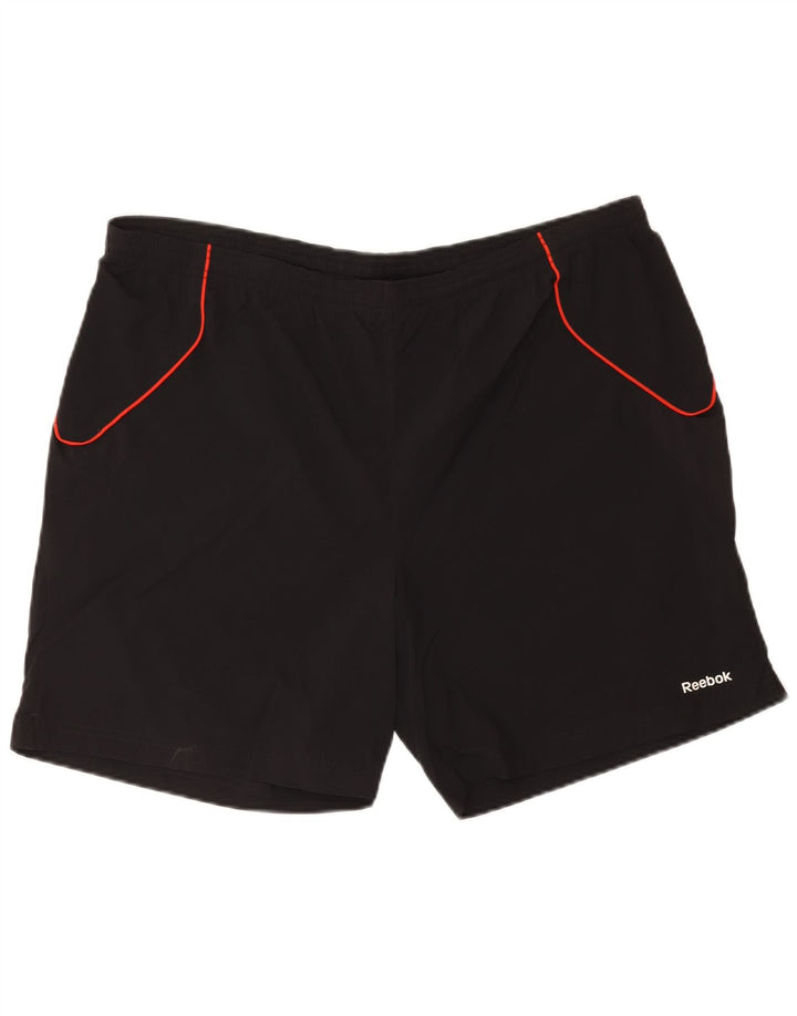 Reebok Pantalones cortos deportivos para hombre XL Poliéster negro