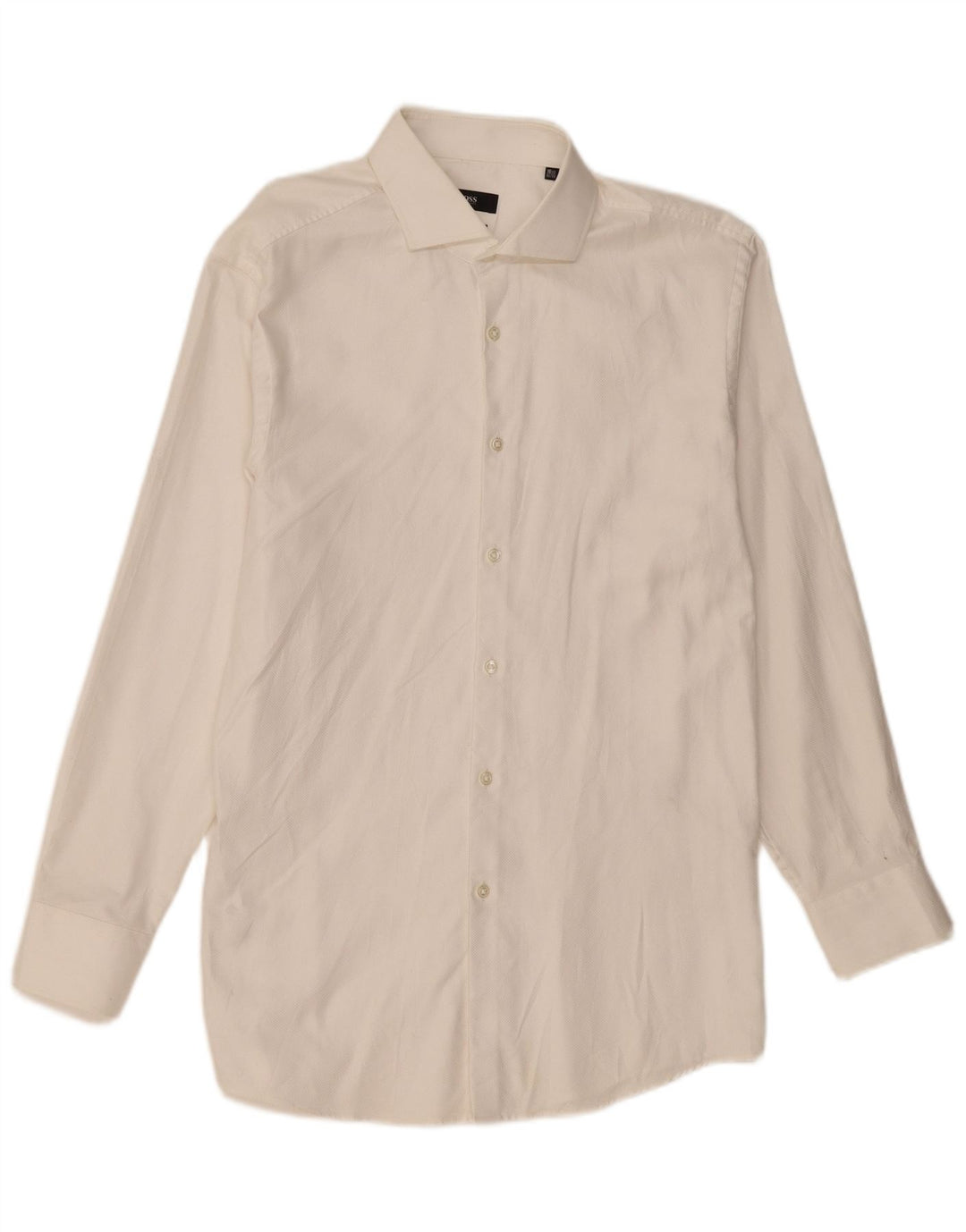 Hugo Boss Camisa alta para hombre Talla 16 1/2 Grande Algodón blanco