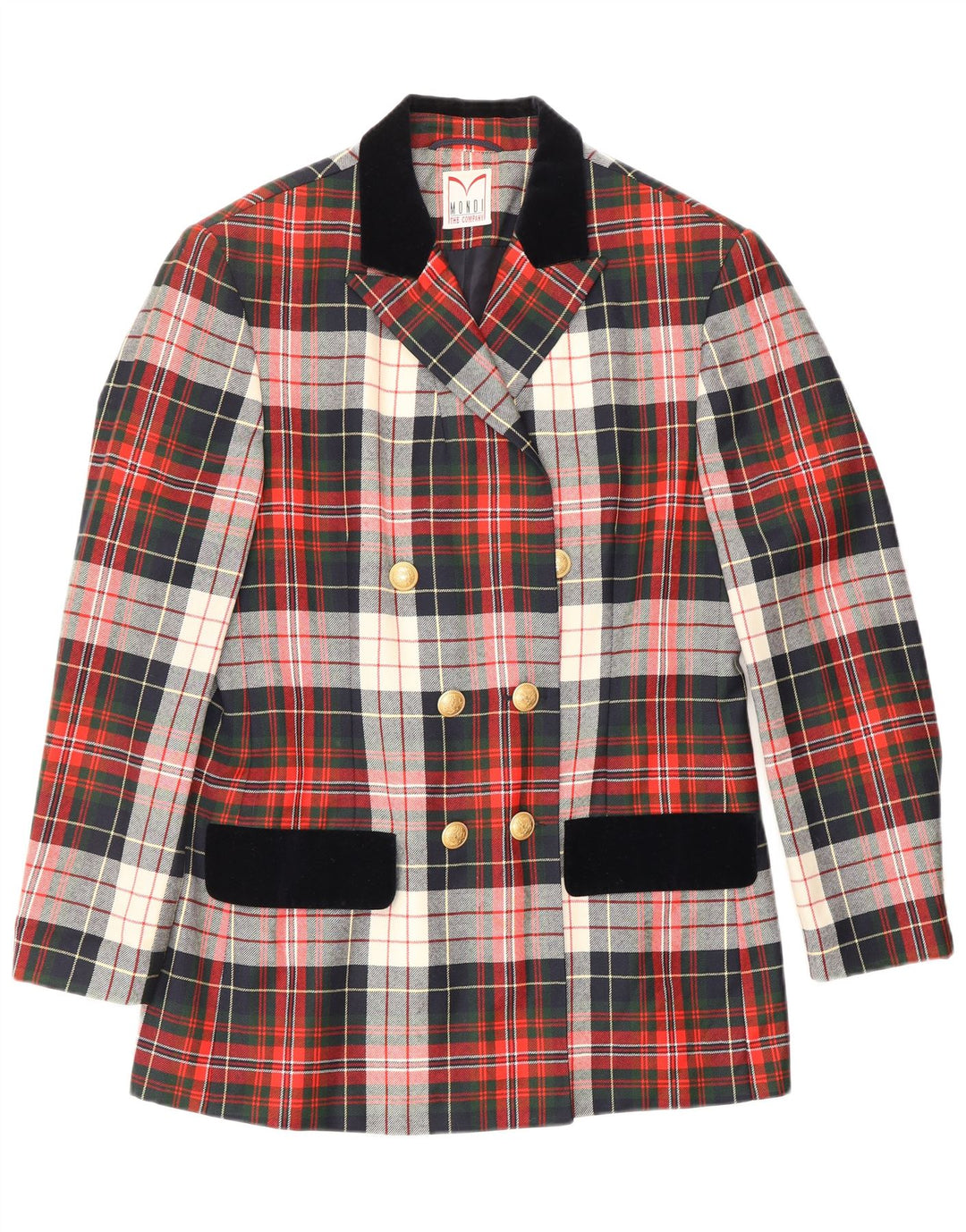 MONDI Chaqueta tipo blazer larga para mujer EU 38 Medium Red Plaid Classic