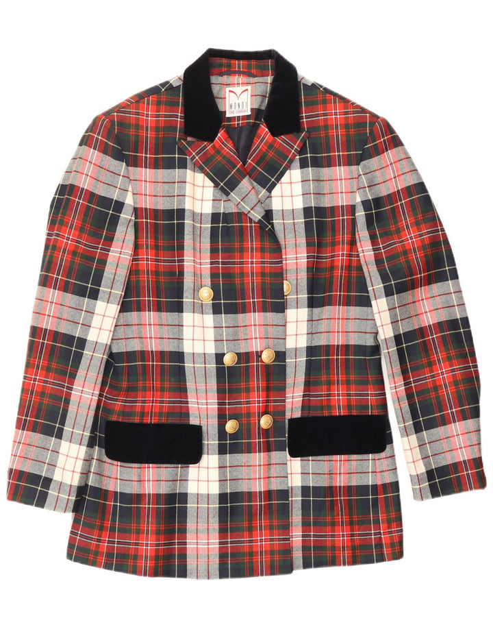 MONDI Chaqueta tipo blazer larga para mujer EU 38 Medium Red Plaid Classic