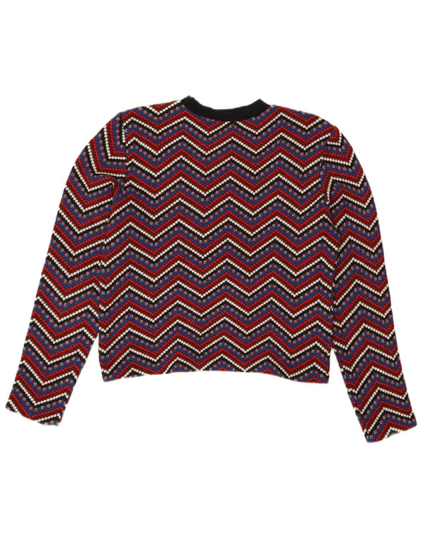 Zara - Jersey de cuello redondo para mujer, talla 40, tamaño mediano, multicolor Chevron