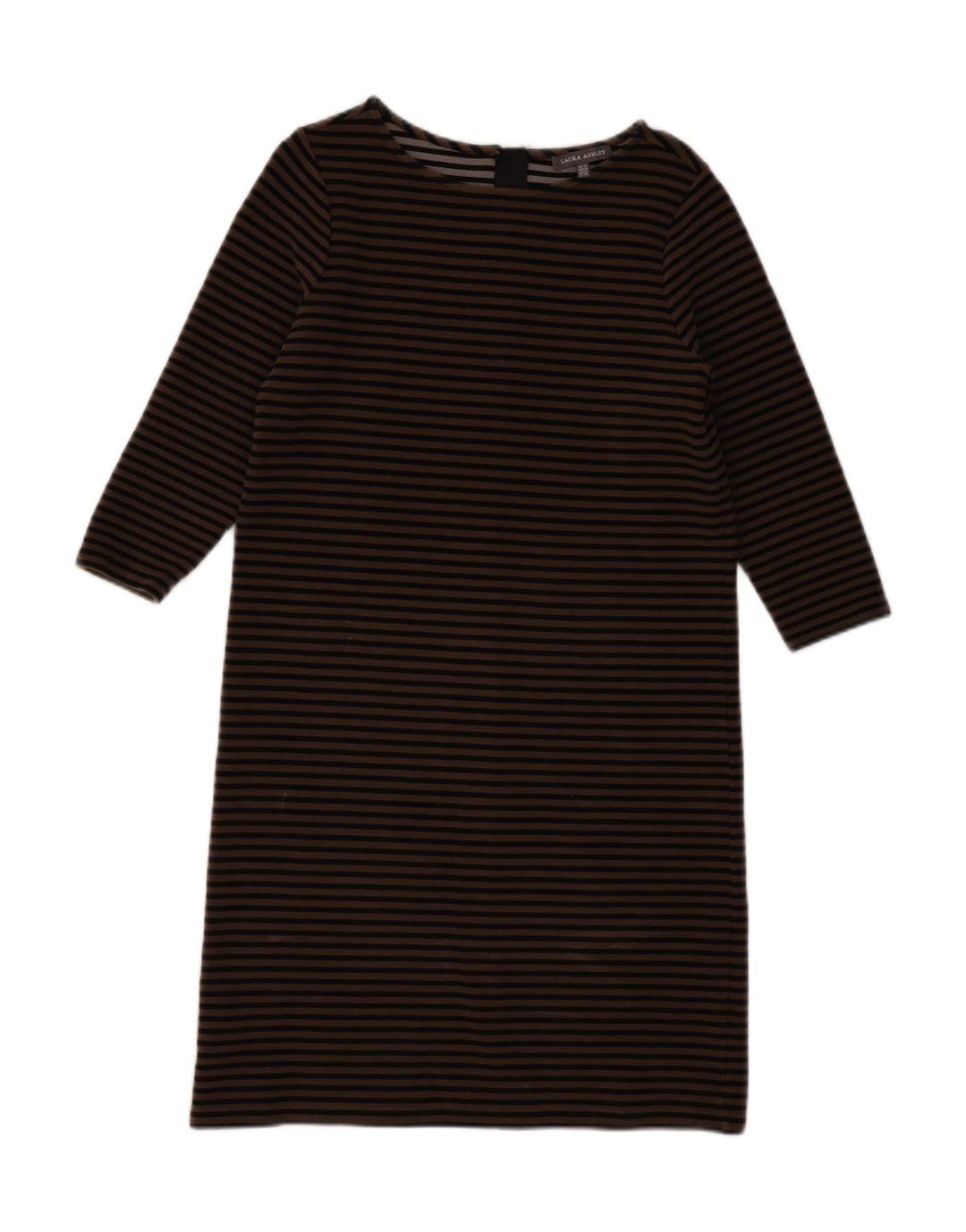 LAURA ASHLEY Vestido recto de manga 3/4 para mujer UK 42 Medio Beige Rayas