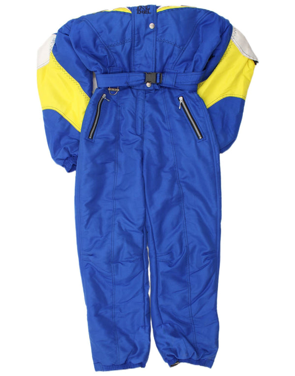 Mono de esquí vintage para mujer Reino Unido 14 Azul medio Colorblock Poliéster Deportes