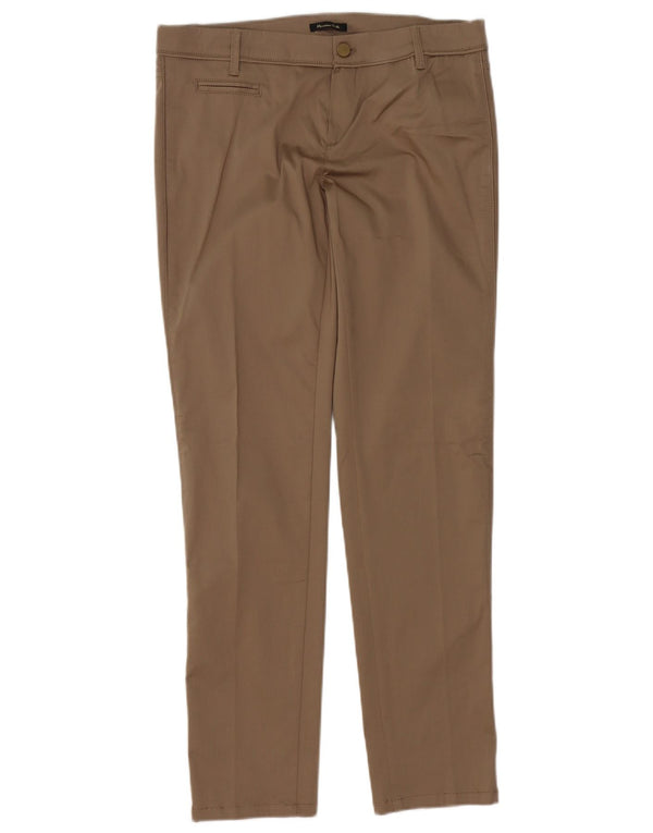 Massimo Dutti Pantalón Casual Slim Mujer EU 40 Medium W30 L32 Marrón Algodón