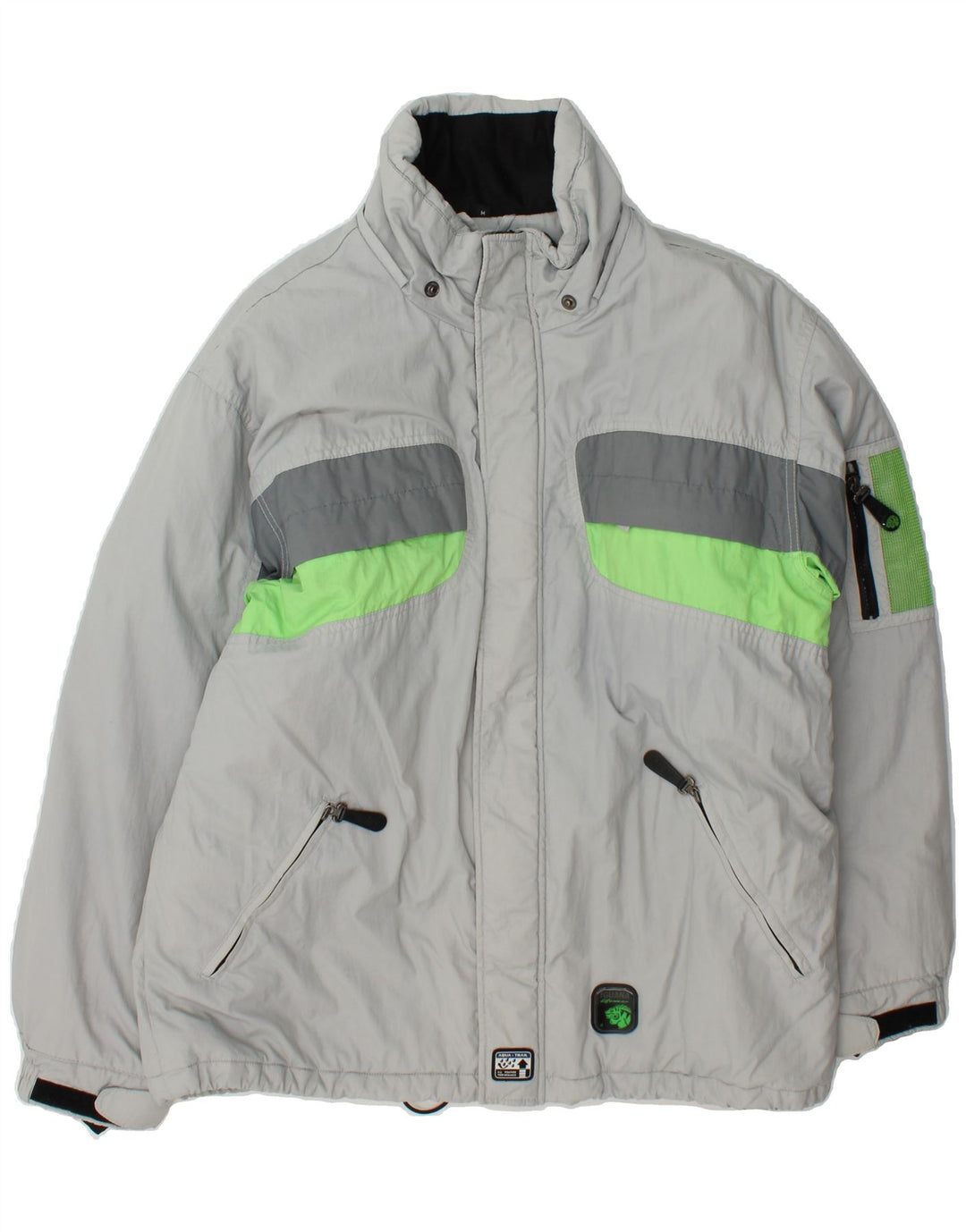 IGUANA Mens Windbreaker Jacket UK 38 Medium Grey Colourblock Polyester Vintage Iguana and Second-Hand Iguana from Messina Hembry 