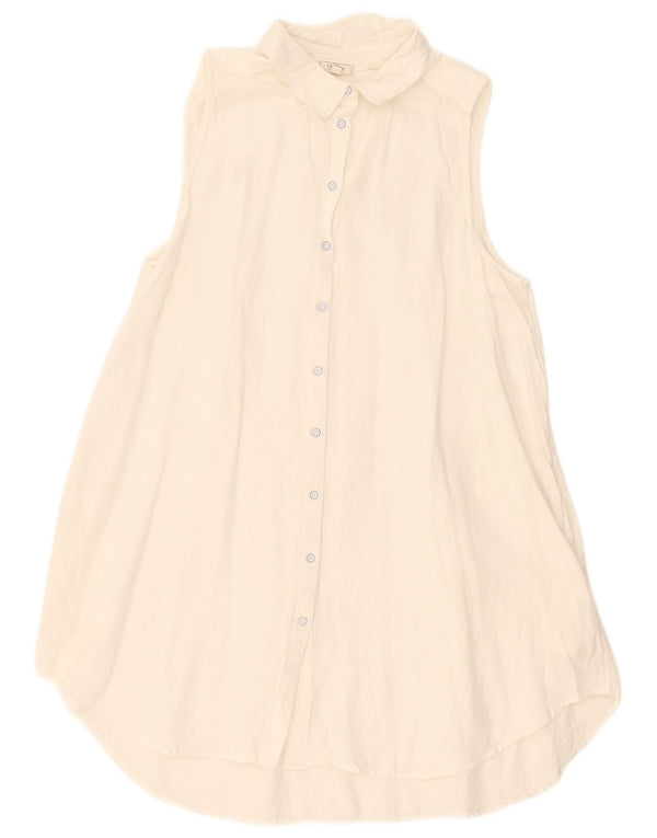 Vestido camisero sin mangas para mujer de Fat Face UK 40 XL Viscosa blanca