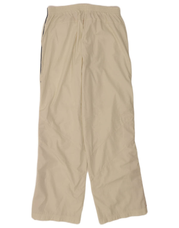Adidas Pantalones rectos impermeables para mujer UK 12 Medium W30 L32 Off White