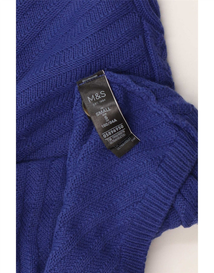 Marks & Spencer Jersey con cuello vuelto para mujer UK 10 Small Acrílico azul