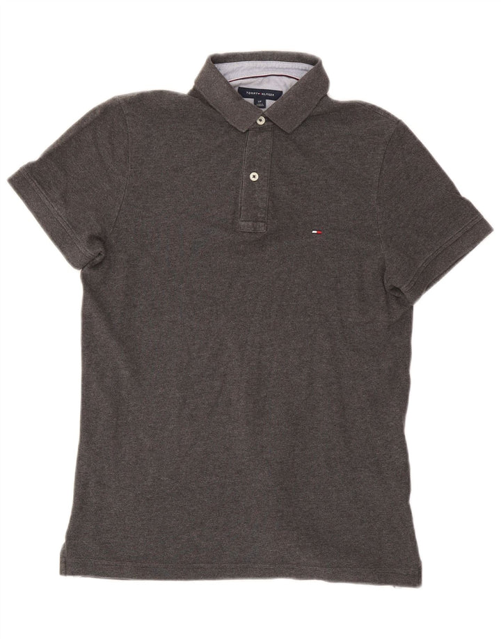 Polo Tommy Hilfiger para hombre de algodón gris pequeño