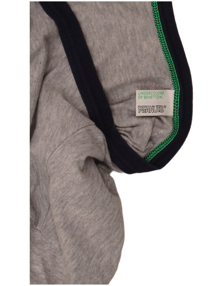 Benetton Hombre Camiseta Estampada Peanuts Gris Medio