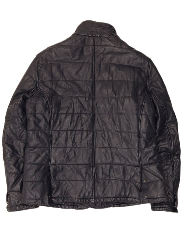 Desiree Chaqueta Bomber de Cuero para Mujer UK 18 XL Cuero Azul Marino