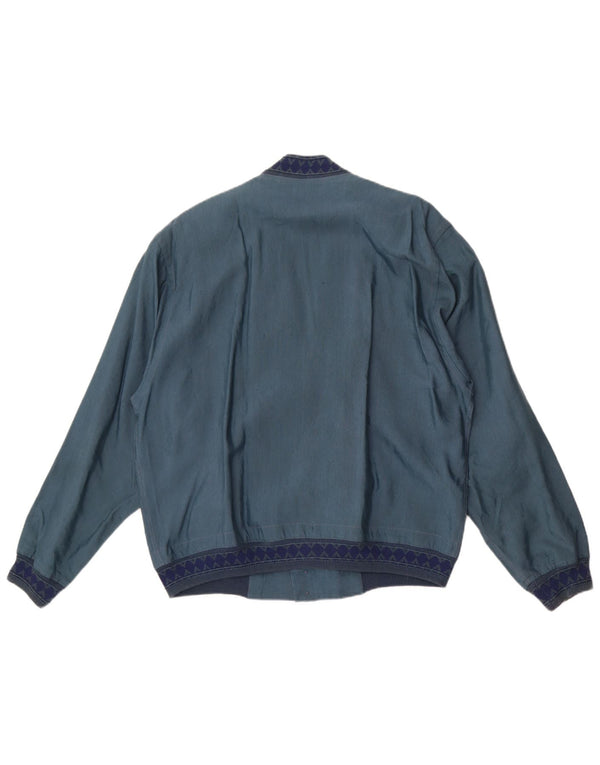 Chaqueta Bomber Bignami Hombre IT 48 Lino Azul Medio
