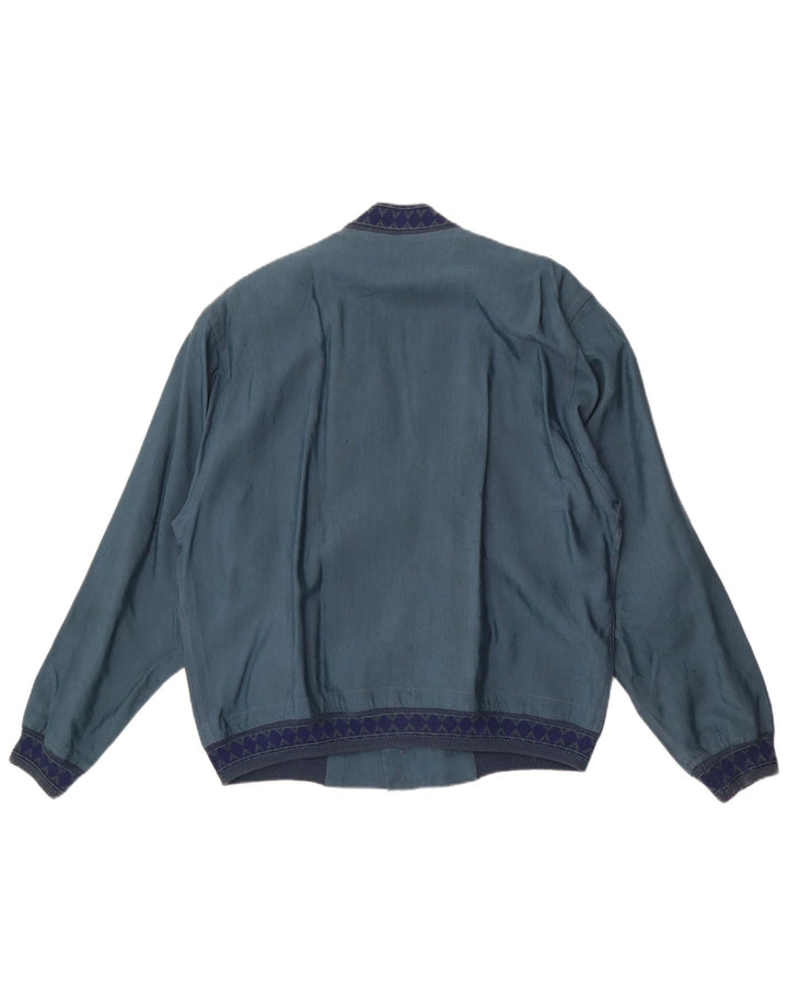 Chaqueta Bomber Bignami Hombre IT 48 Lino Azul Medio