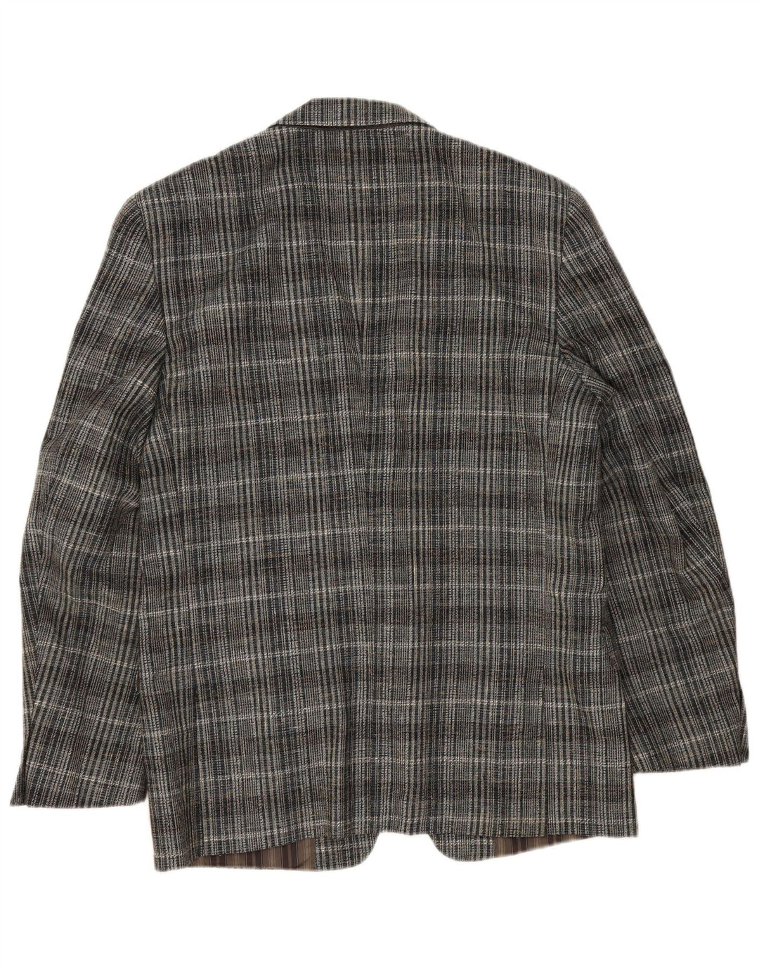 Vintage hombres 2 botones Blazer chaqueta Reino Unido 38 cheque gris medio