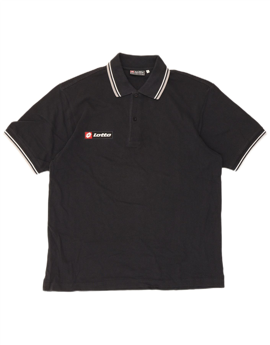 Polo Lotto Hombre Grande Negro