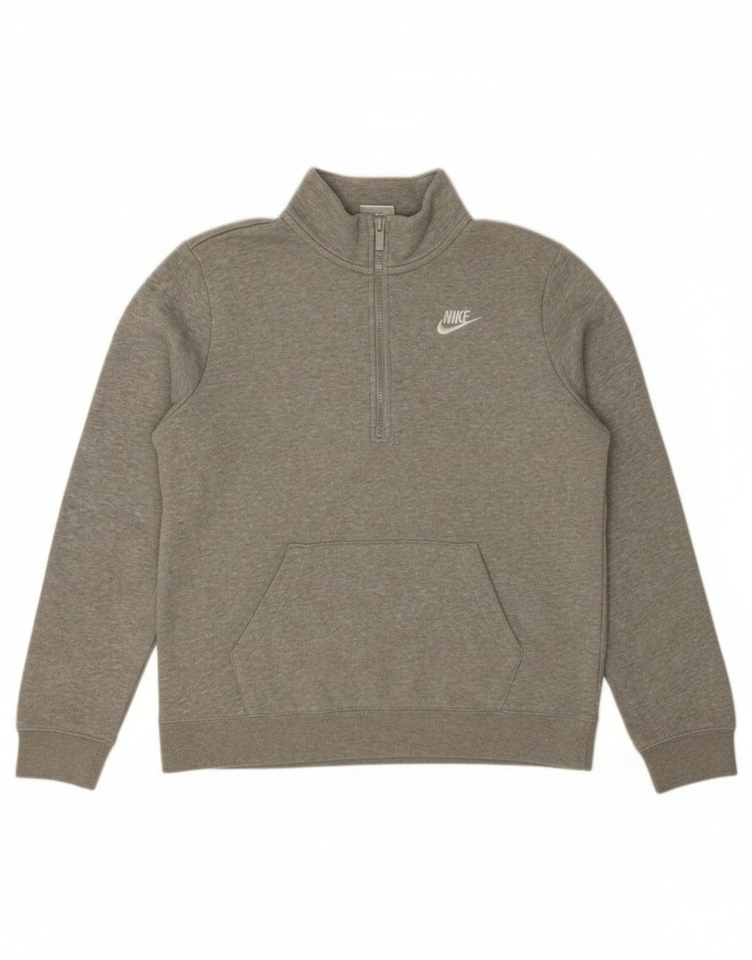 Nike Sudadera extragrande con cuello y cremallera para mujer UK 10 Small Grey Flecked