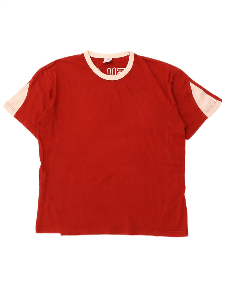 FILA Camiseta gráfica para hombre Top Medium Red Colourblock