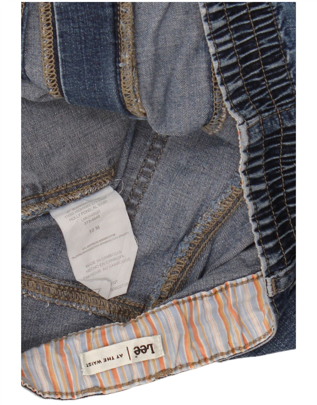 LEE Pantalones cortos de mezclilla de cintura alta para mujer US 10 grande W28 algodón azul