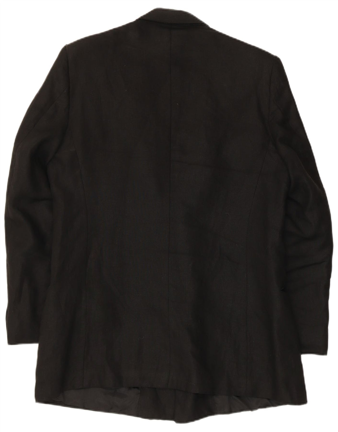 Vintage hombres doble pecho Blazer chaqueta Reino Unido 38 lino negro medio