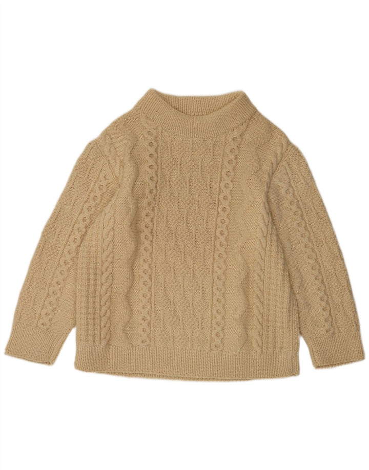 Vintage hombres tortuga cuello jumper suéter grande beige