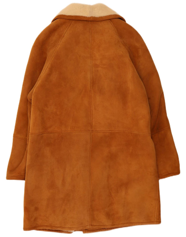 Vintage hombres shearling abrigo IT 50 grande beige