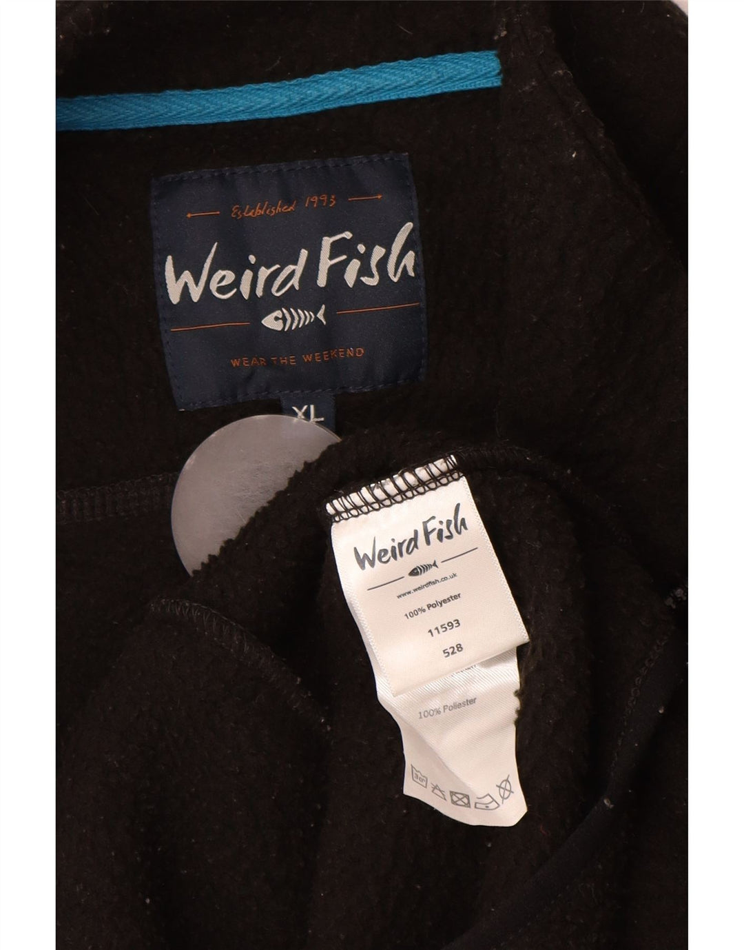 WEIRD FISH Chaqueta polar para hombre ES 42 XL Poliéster negro