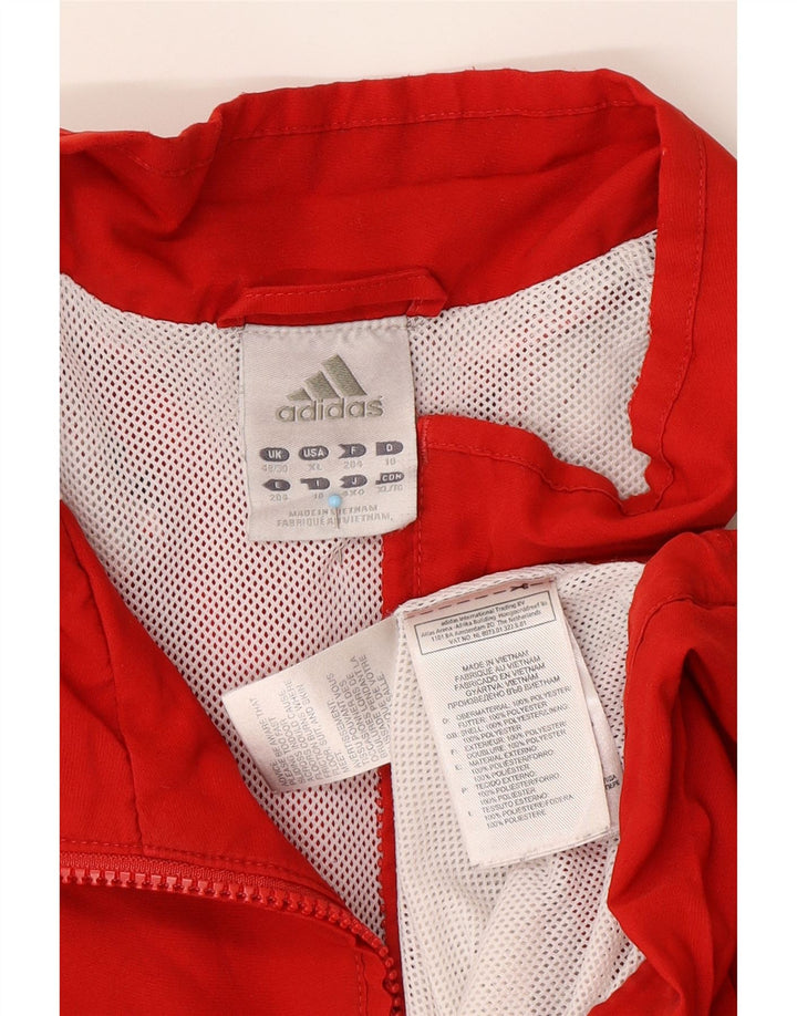 ADIDAS Chaqueta impermeable para hombre UK 48/50 XL Rojo Colorblock Poliéster