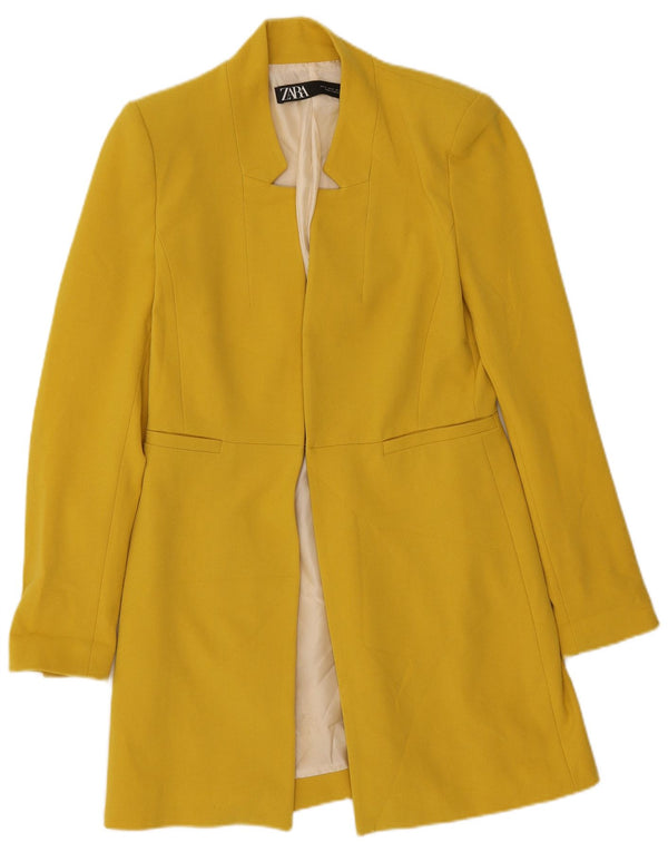 Zara Chaqueta Blazer Larga para Mujer UK 40 Amarillo Mediano